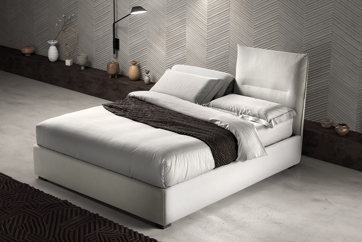 Letto con schienale reclinabile